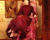 乔治斯安东尼罗什格罗斯 - Portrait De LEpouse De LArtiste Dans Latelier